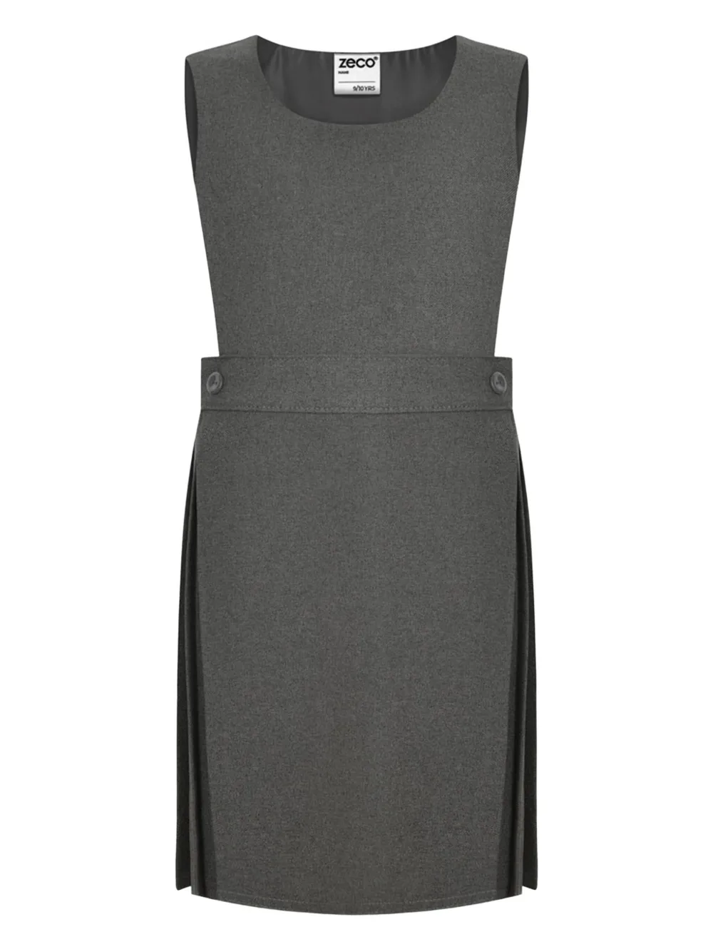 Zeco Schoolwear kids Bib Pinafore pleated sleeveless dress | Grey | Image 1