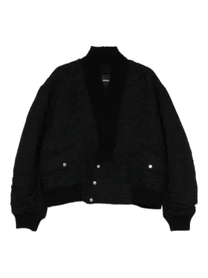 Doublet straw-tweed-knit Cardigan | Black | FARFETCH AO