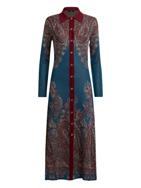 ETRO robe courte en laine à boutonnière