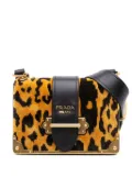 Prada Pre-Owned 2016-2025 City Calf Trimmed Velvet Leopard Print Cahier crossbody bag - Yellow
