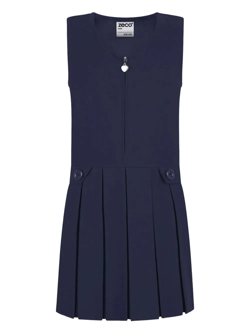 Zeco Schoolwear kids Pinafore pleated zip-front dress | Blue | Image 1