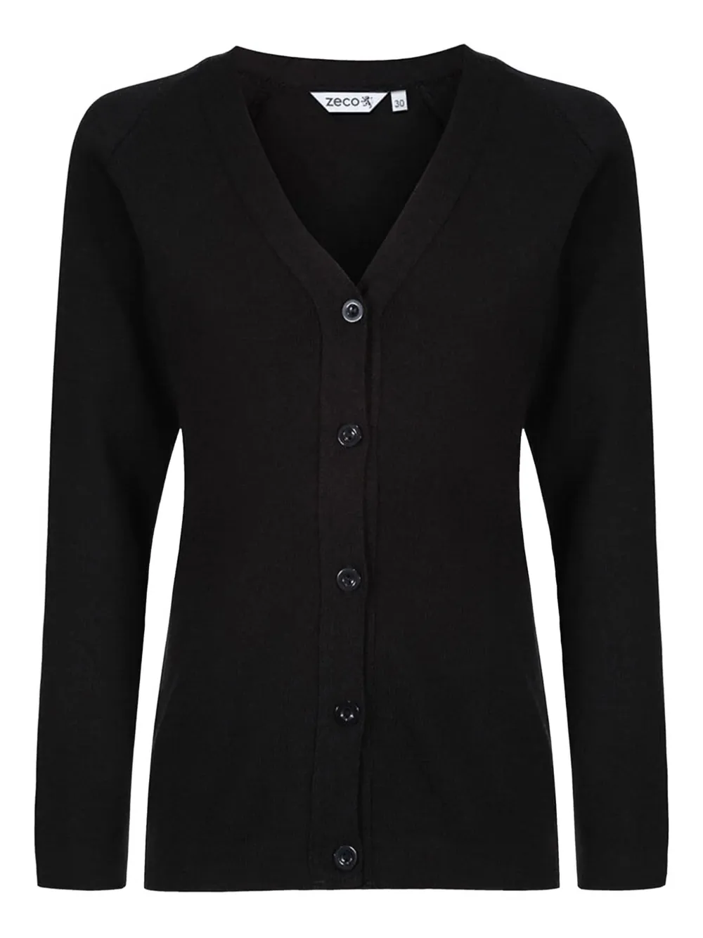 Zeco Schoolwear kids V-neck button cardigan | Black | Image 1