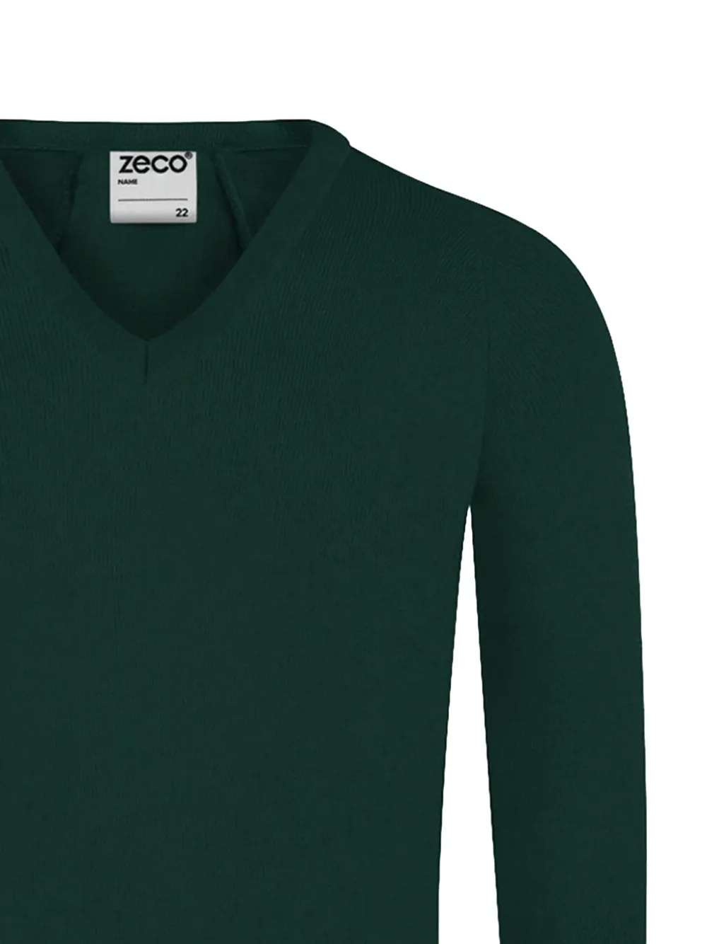 Zeco Schoolwear kids Trui met V-hals en lange mouwen Groen
