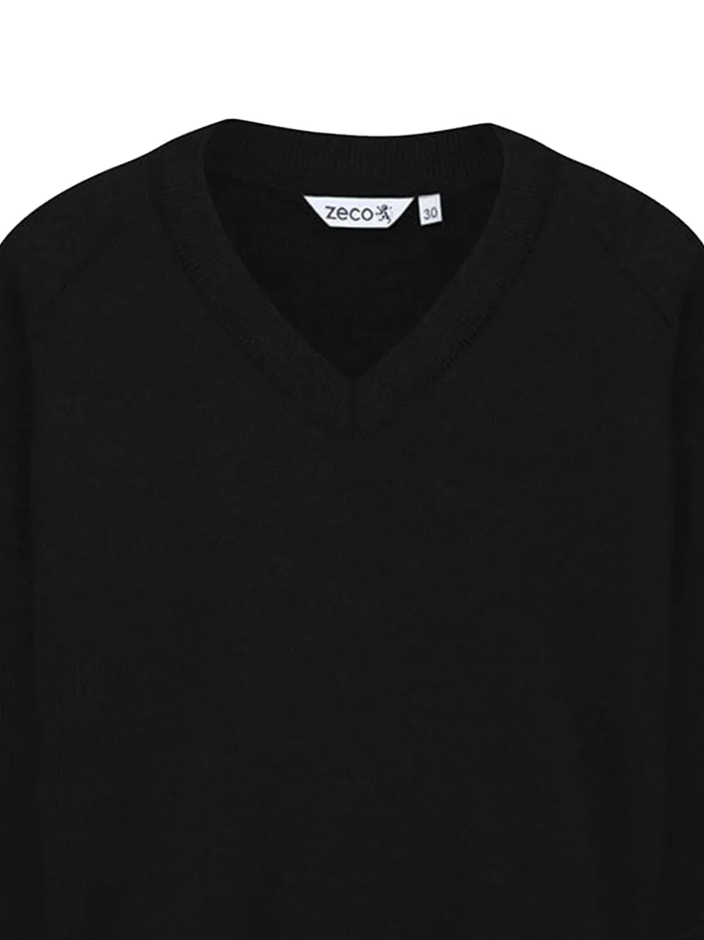 Zeco Schoolwear kids Trui met raglan mouwen en V-hals Zwart