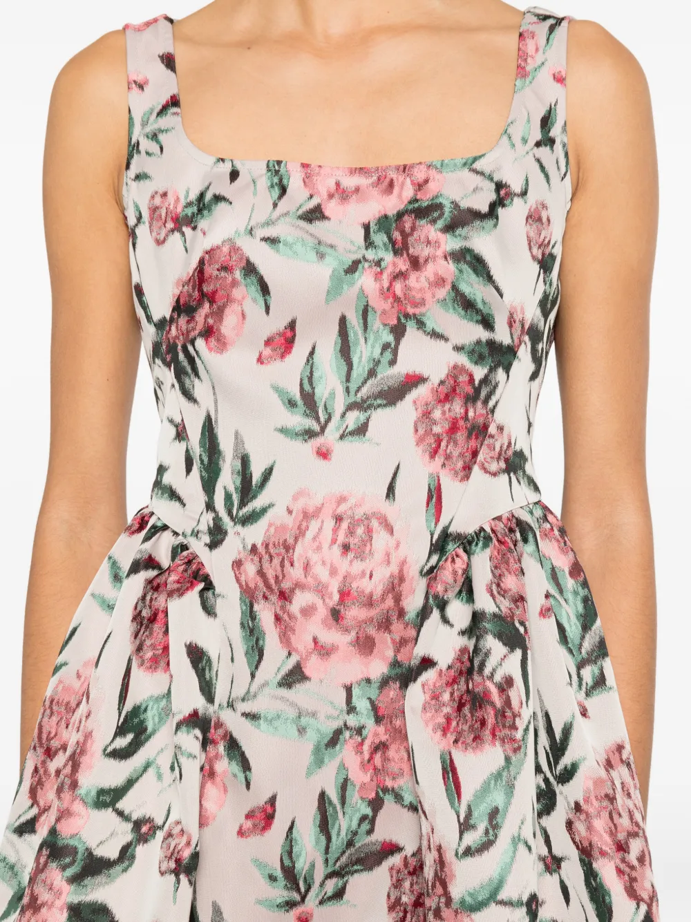 Marques'Almeida Midi-jurk met bloemenprint Beige