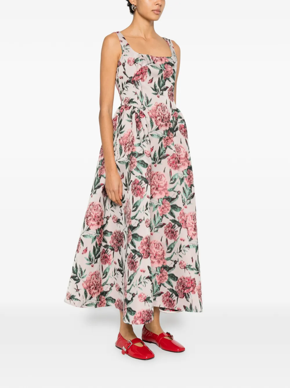  Marques'almeida Floral Midi Dress - Neutrals 