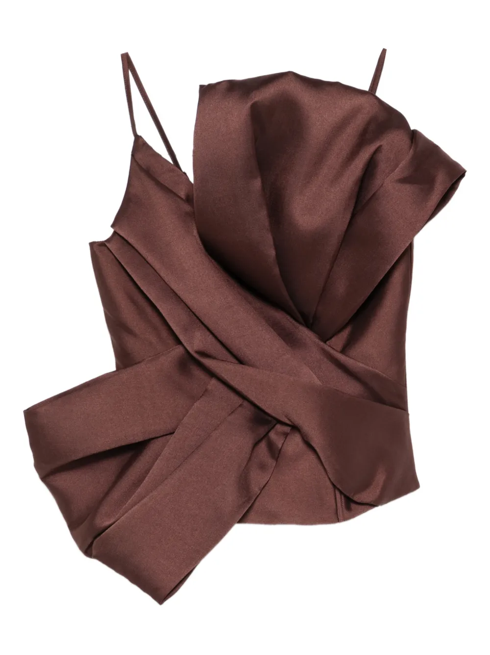 Marques'Almeida bow satin top - Marrone