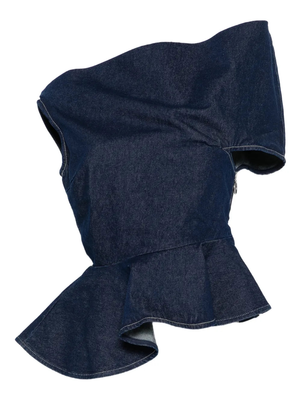 Marques'Almeida asymmetric ruffled top | Blue | Image 1
