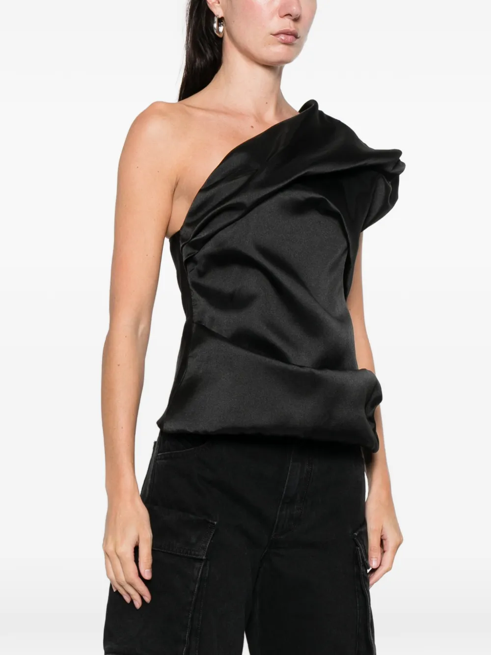Marques'Almeida Asymmetrische top Zwart