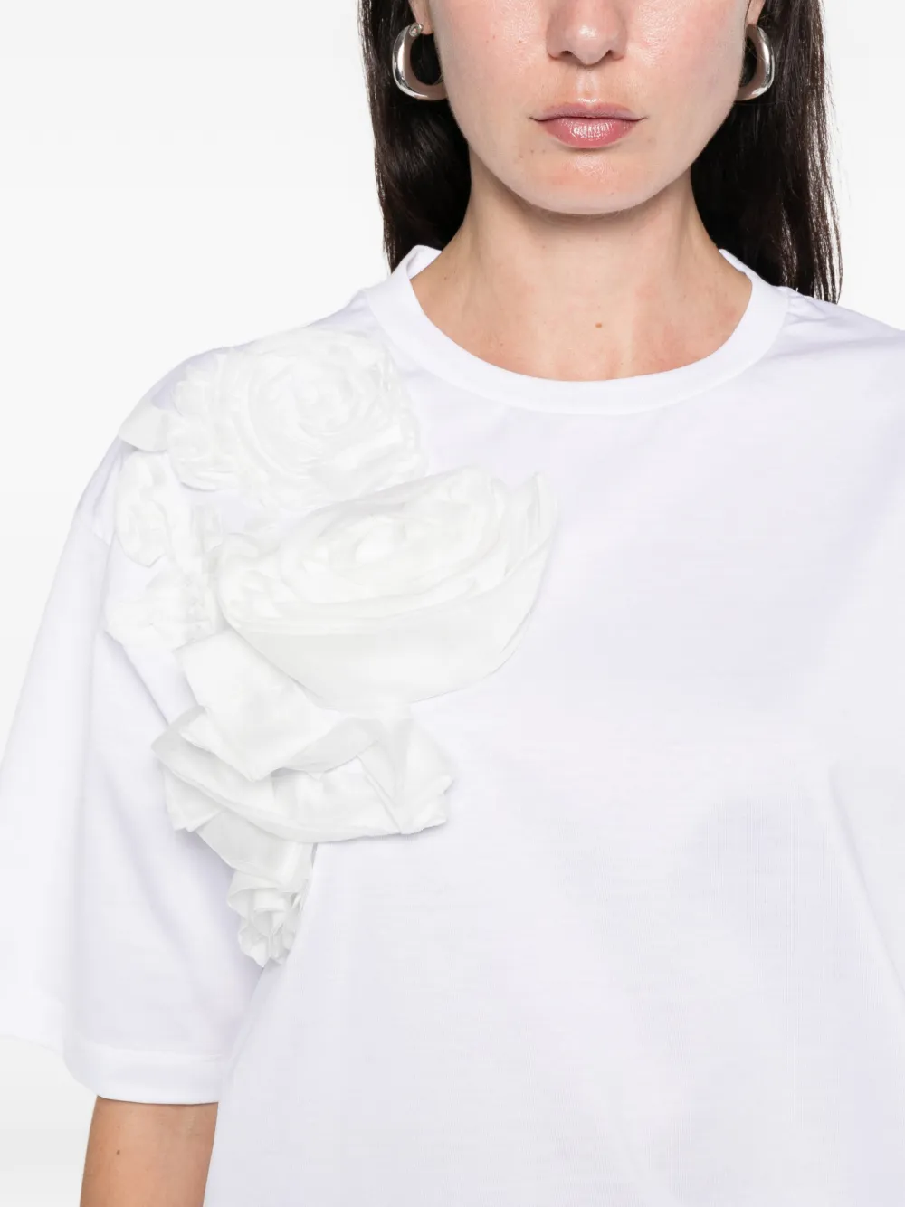 Marques' Almeida Flower-appliqué T-shirt In White