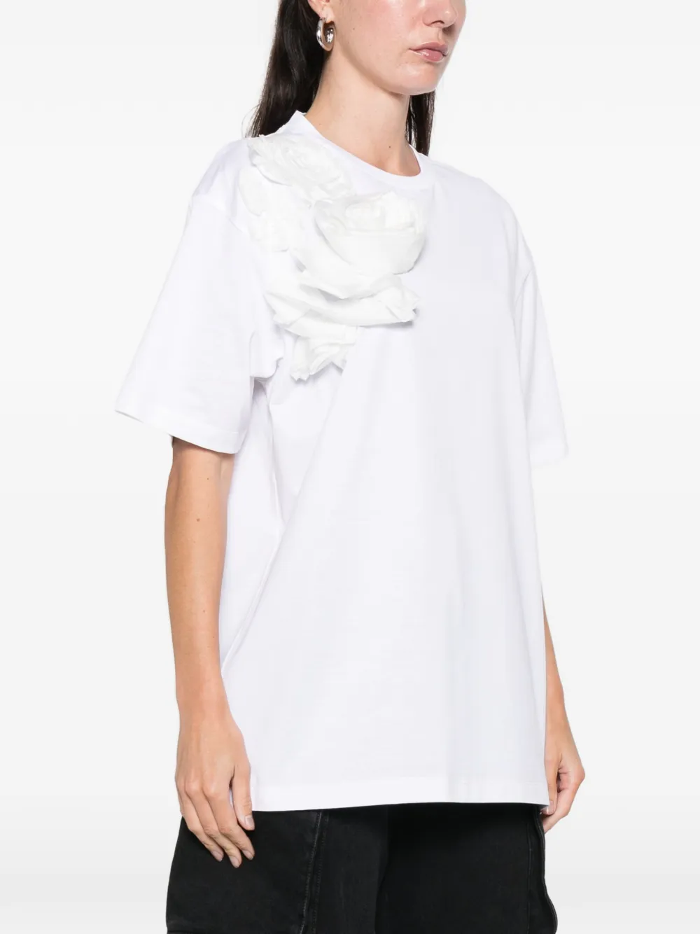Marques' Almeida Flower-appliqué T-shirt In White