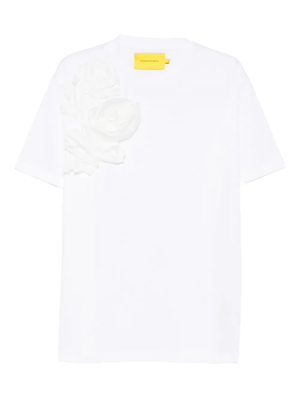 Marques'Almeida flower-appliqué T-shirt - ホワイト Marques'Almeida flower-appliqué T-shirt - ホワイト