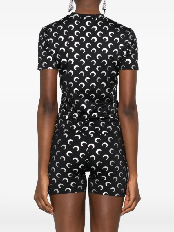 Marine Serre プリントトップ Marine Serre プリント トップ | ブラック | FARFETCH JP