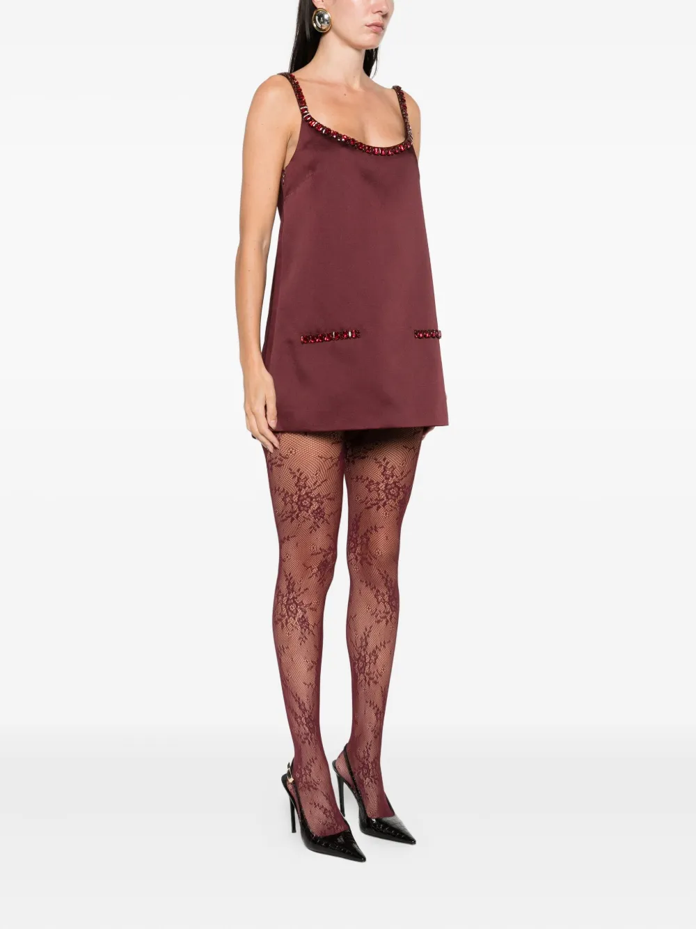 Retroféte Reilly Embellished Mini Dress In Purple