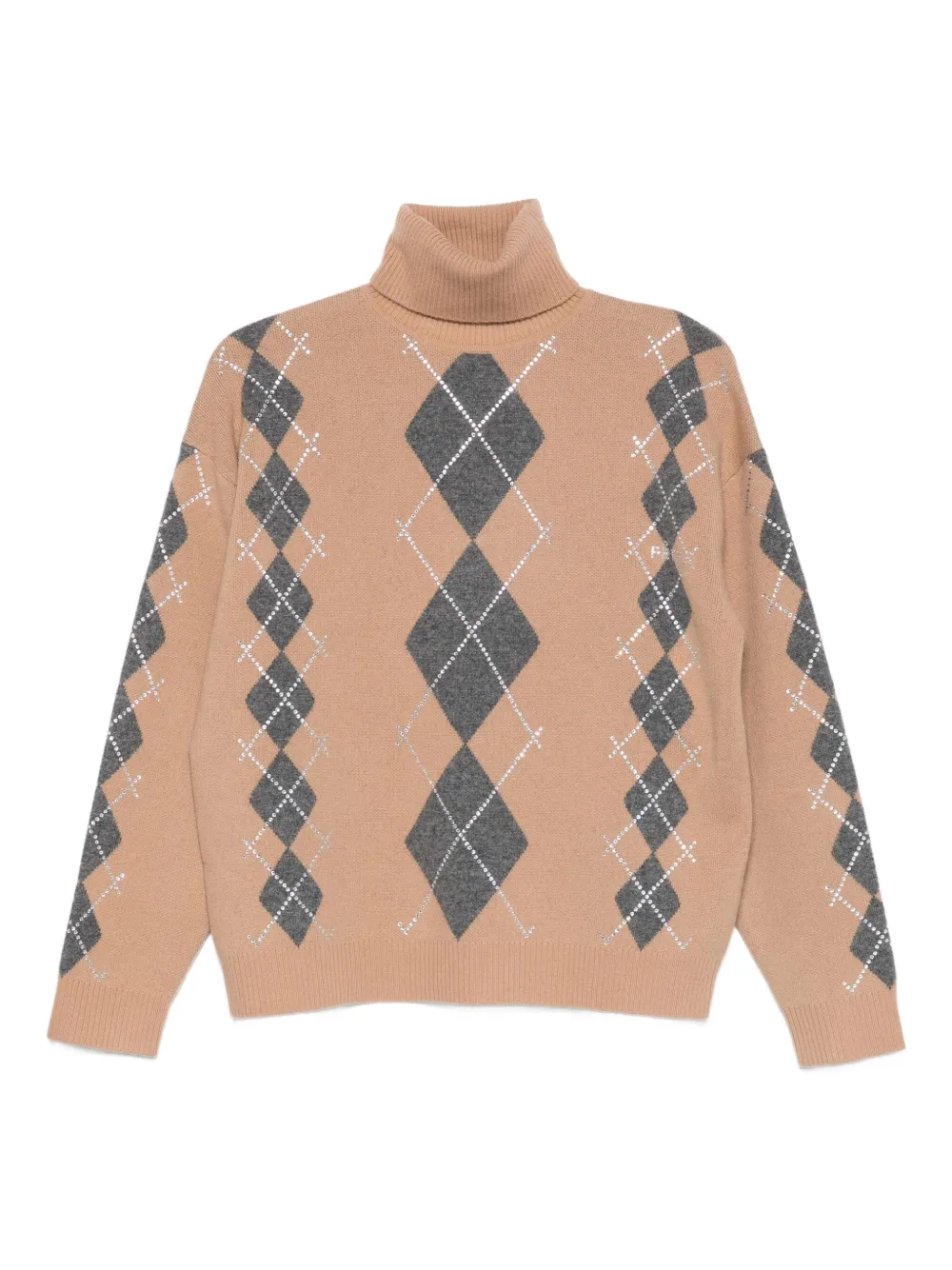 Retrofete Alberte embellished argyle-pattern sweater | Neutrals | Image 1