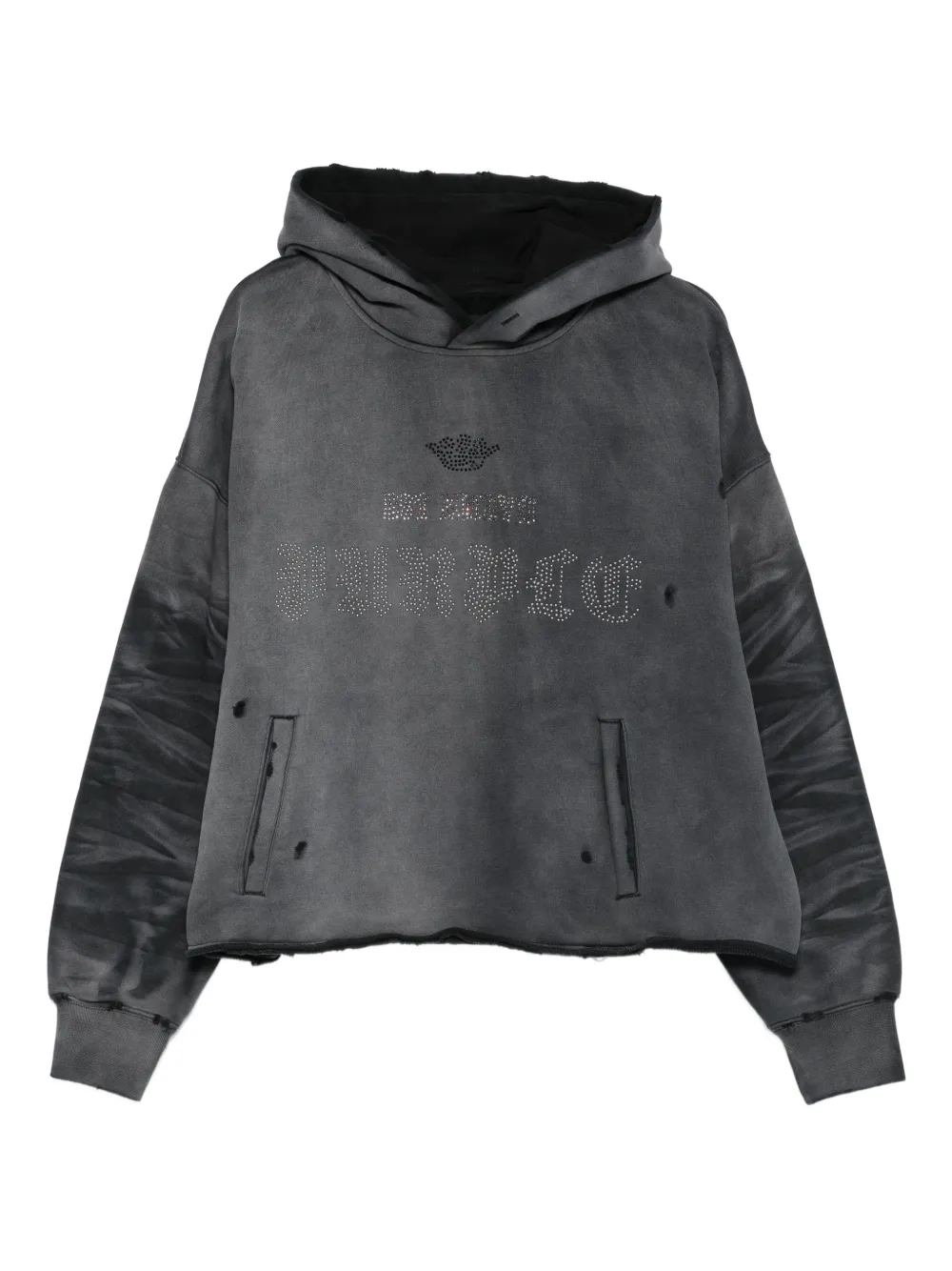 Purple Brand embellished hooded fleece hoodie | Grey | Image 1
