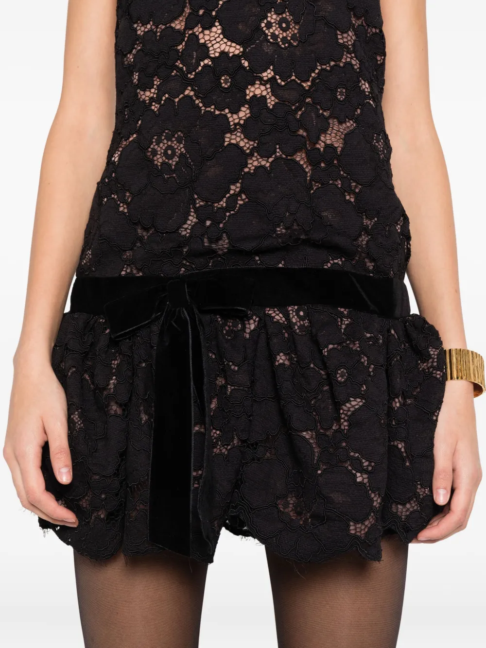 Retroféte Cicely Lace Mini Dress In Black