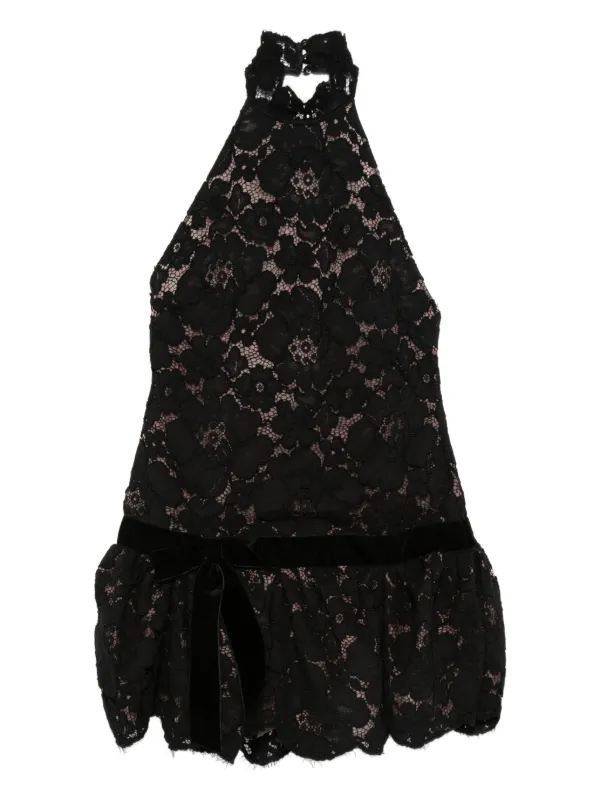 Retrofete Cicely Lace Mini Dress - Black