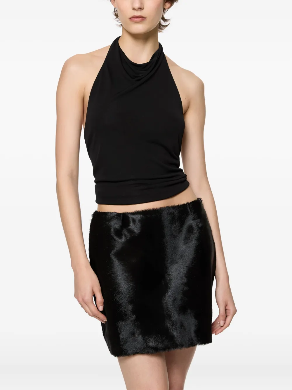 Paris Georgia Top Arlo con scollo all'americana - Nero