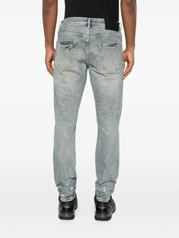 Purple Brand Slashed Paint Jeans | Blue | FARFETCH ID