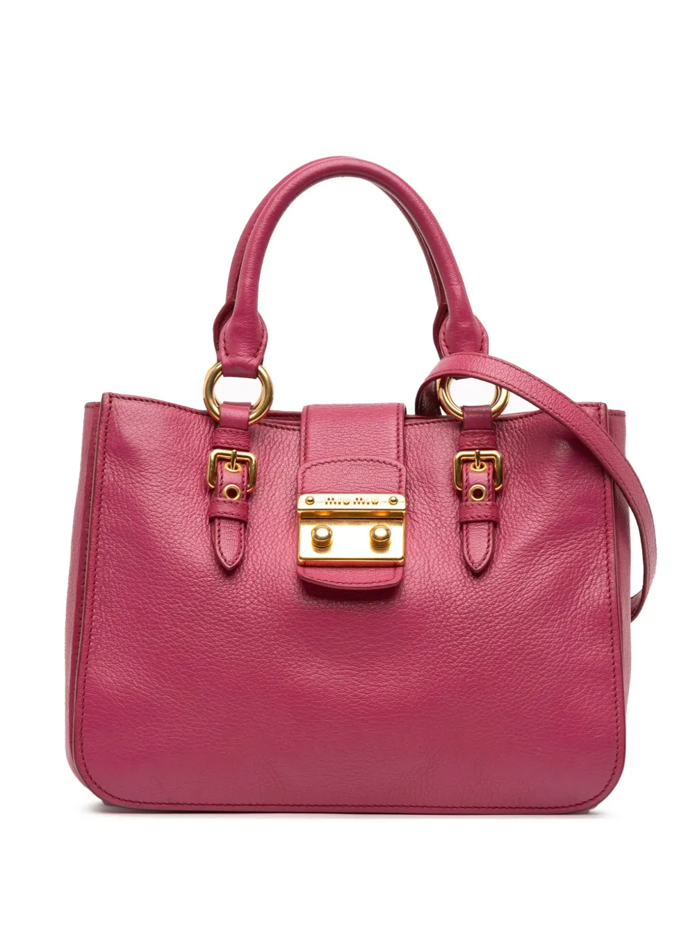 Miu Miu Pre-Owned 2014-2025 Goatskin Madras satchel | Pink | Image 1
