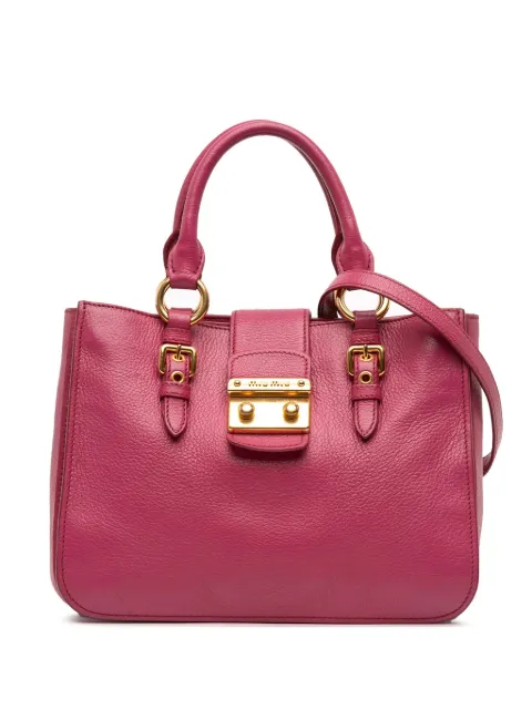 Miu Miu Pre-Owned 2014-2025 Goatskin Madras satchel