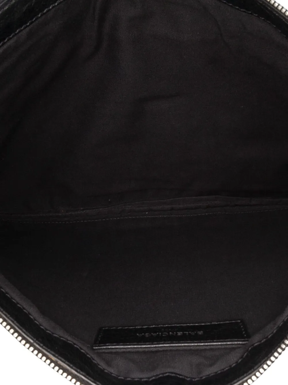 Pre-owned Balenciaga 2015 Lambskin Motocross Classic Clip L Clutch Bag In Black