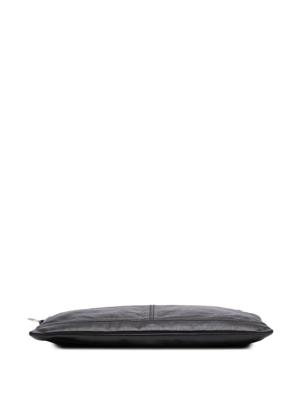 Pre-owned Balenciaga 2015 Lambskin Motocross Classic Clip L Clutch Bag In Black