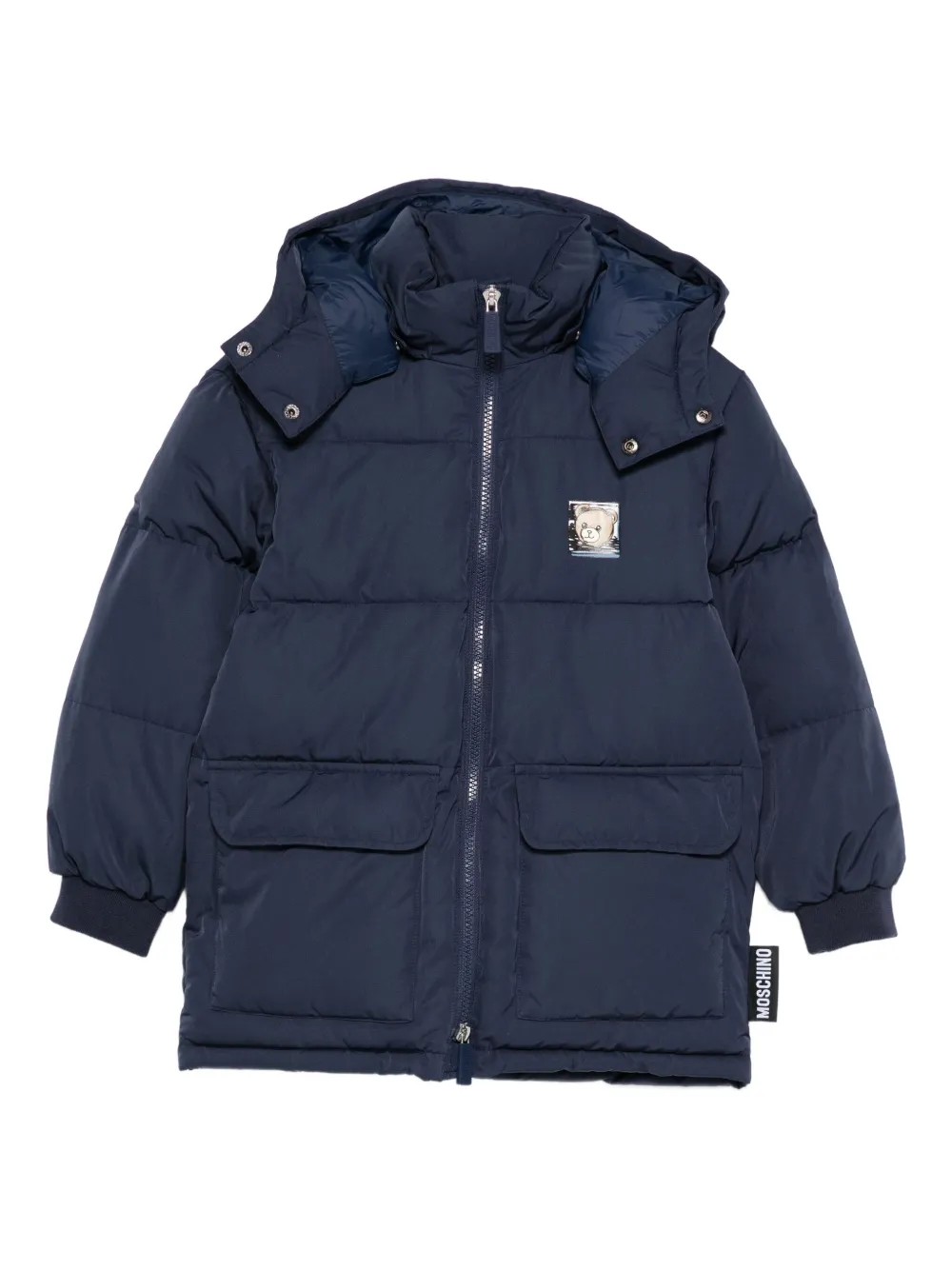 Moschino Kids hooded jacket - ブルー Moschino Kids hooded jacket - ブルー
