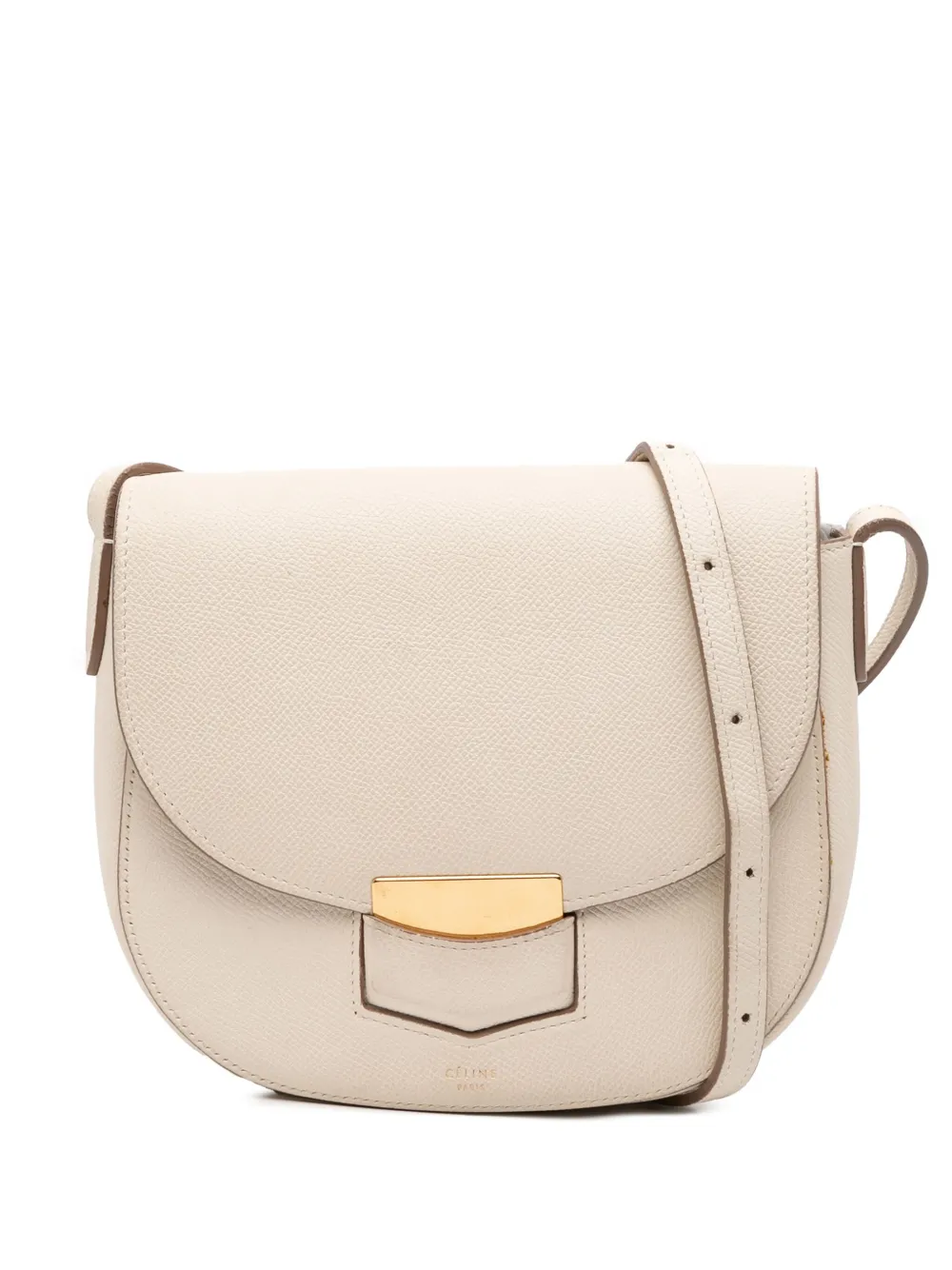 Celine Pre-Owned 2015 スモール グレインカーフ トロター ショルダーバッグ - ホワイト Celine Pre-Owned 2015 スモール グレインカーフ トロター ショルダーバッグ - ホワイト