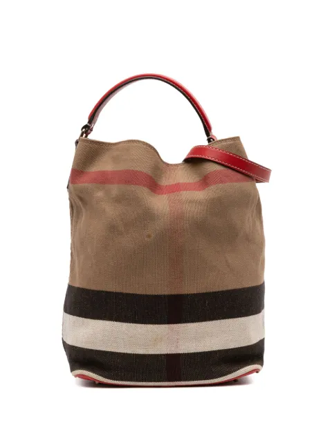 Burberry Pre-Owned 2000-2017 Medium Mega Check Canvas Ashby Bucket Bag satchel