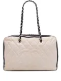 CHANEL Pre-Owned 2009-2010 CC Quilted Lambskin Zip shoulder bag - White