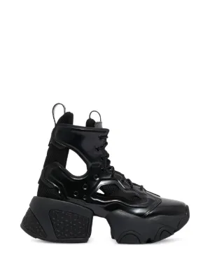 GROUNDS Moopie Weather Chrome Sneakers | Black | FARFETCH