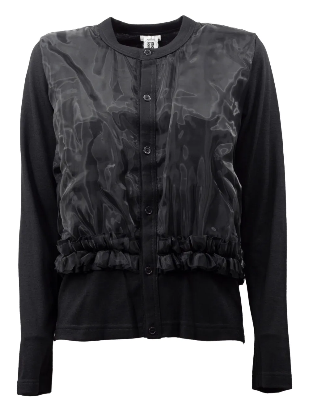 Comme Des Garçons ruffle-detail cardigan | Black | Image 1