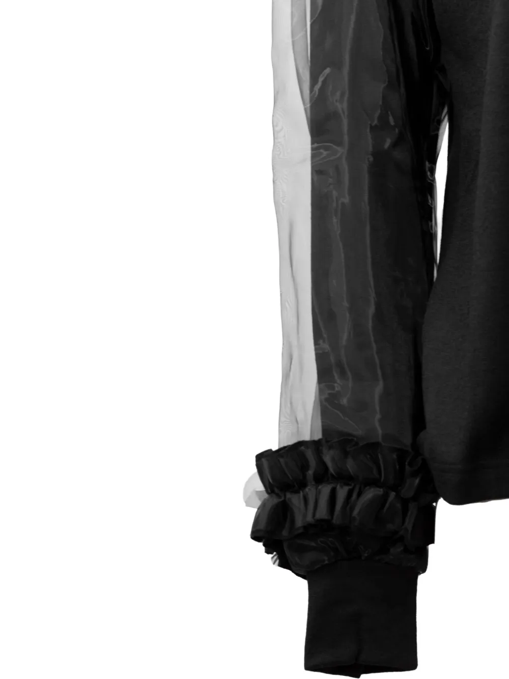Comme Des Garçons Sheer-sleeve Sweatshirt In Black