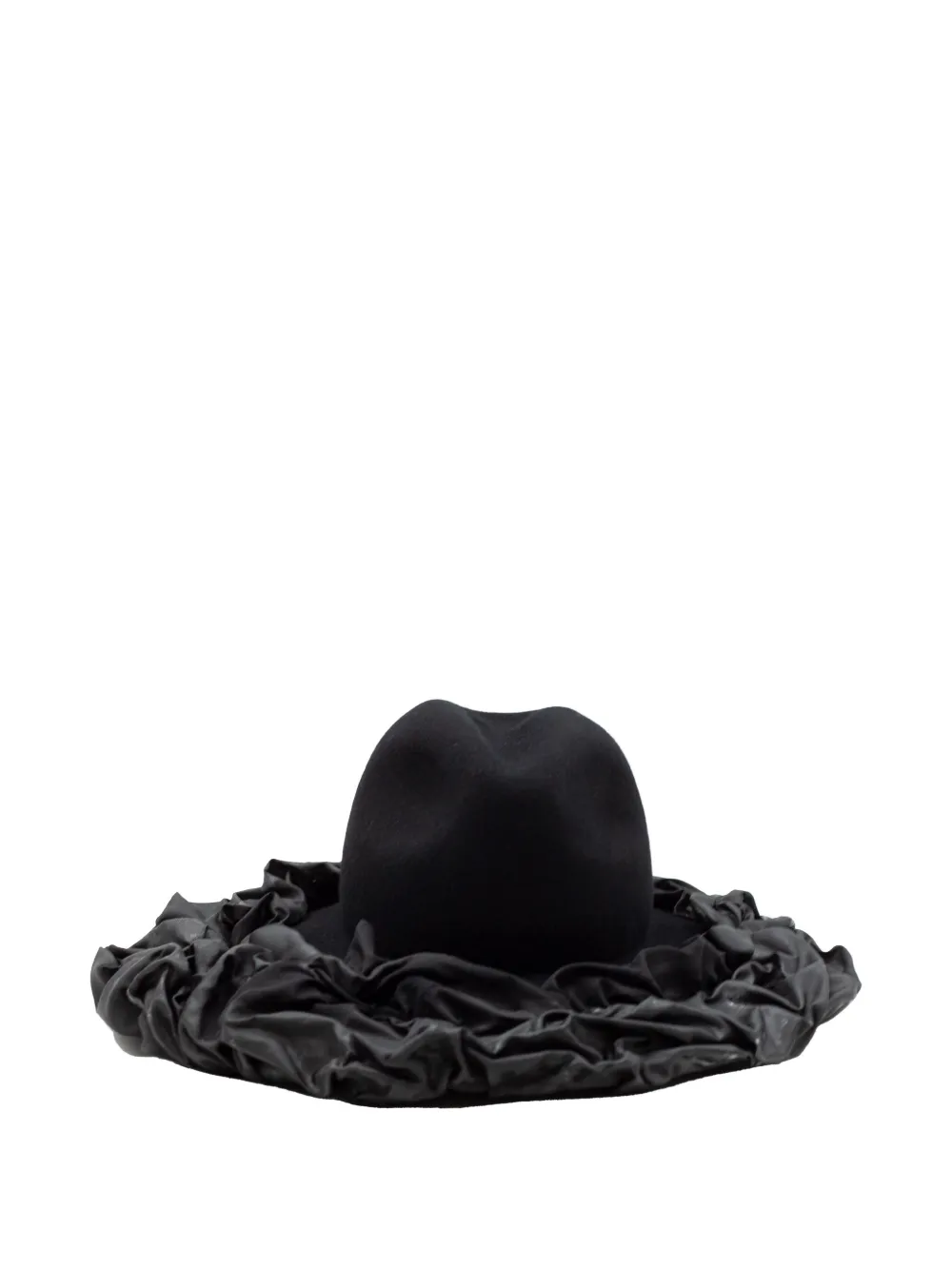 Comme Des Garçons Wool Ruffled Hat In Black