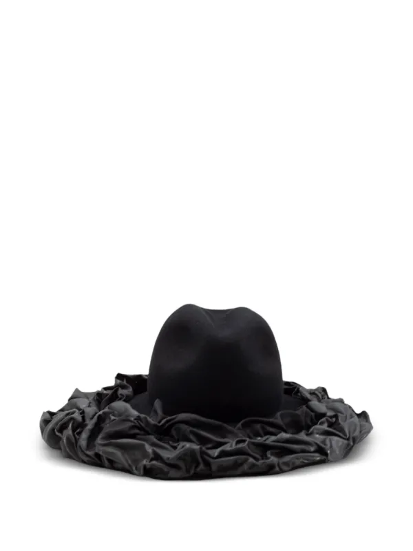 Comme des Garçons Wool Ruffled Hat in Black