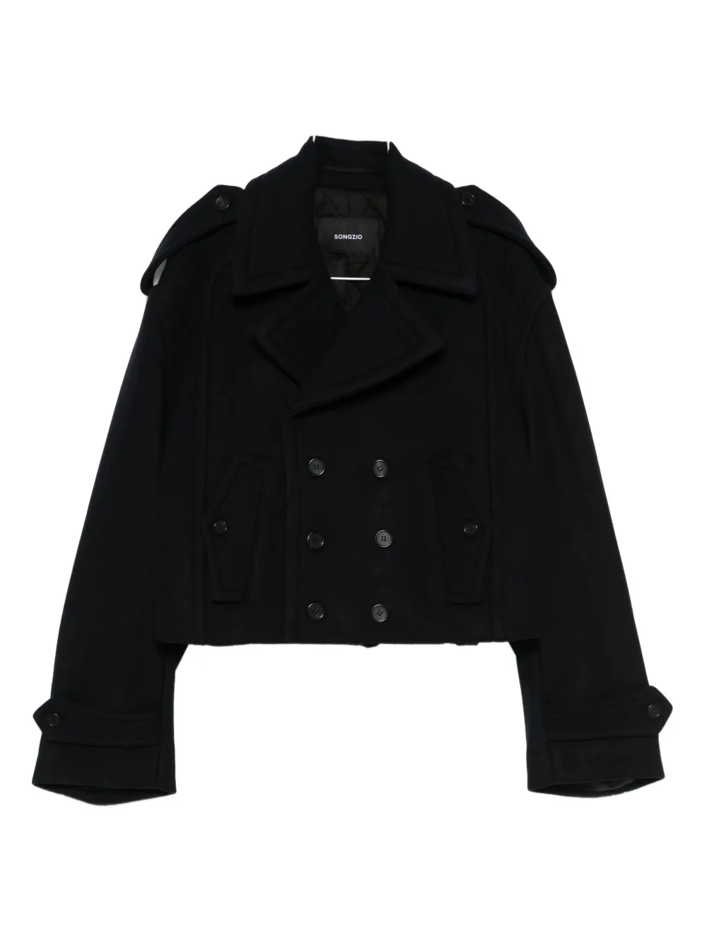 SONGZIO cropped double-breasted peacoat - Blu