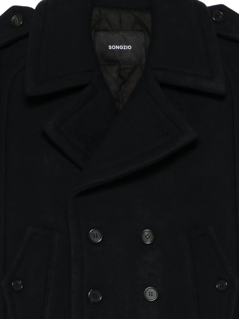 SONGZIO Cropped sailorjas met dubbele rij knopen Blauw