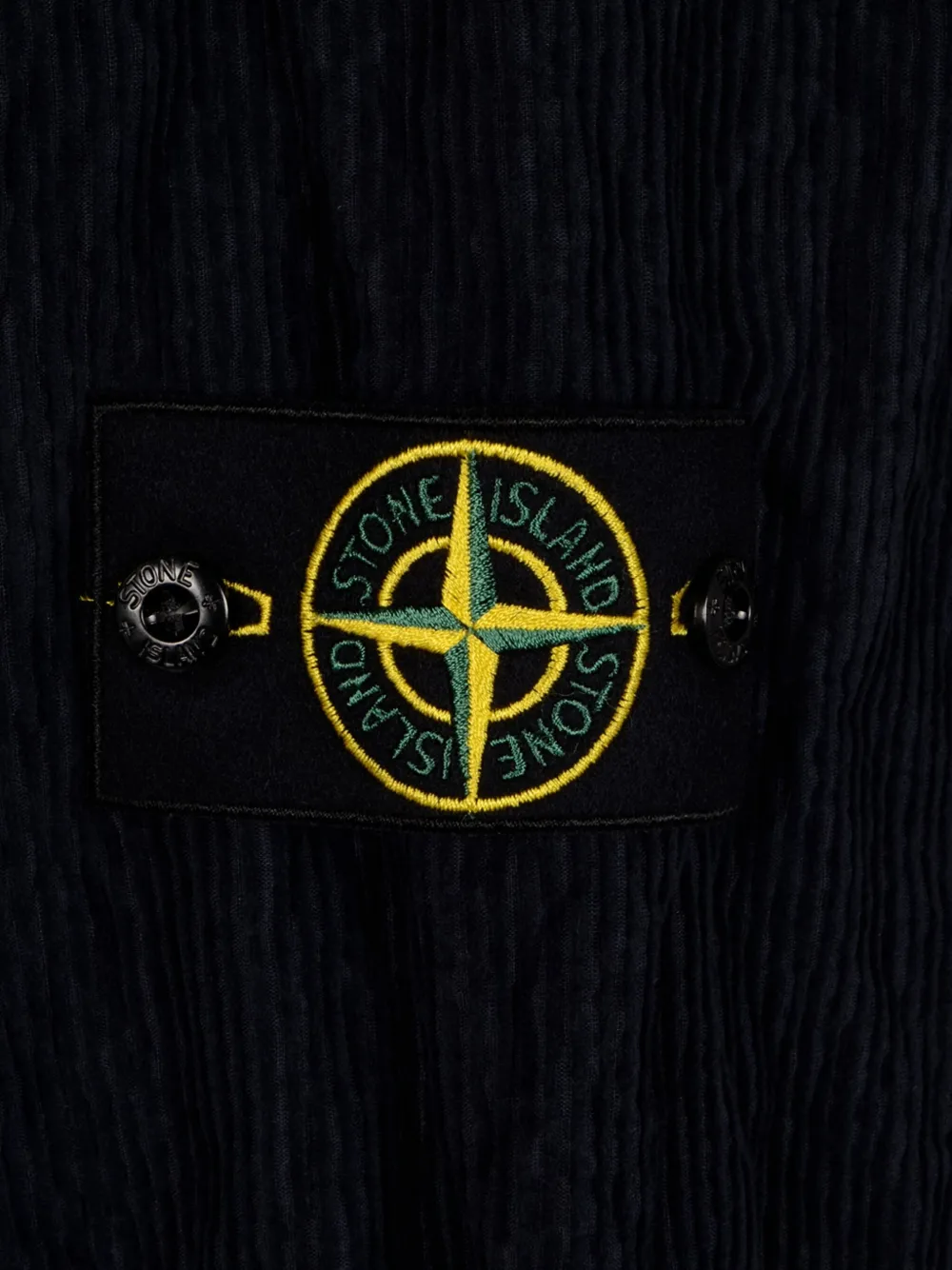 Stone Island Navy Blue Corduroy Shirt In Blue