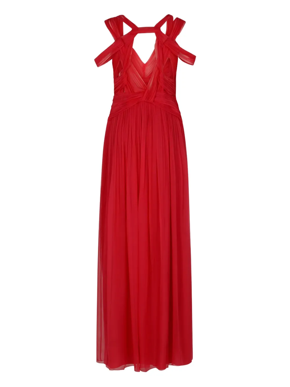 Alberta Ferretti Getailleerde maxi-jurk - Rood