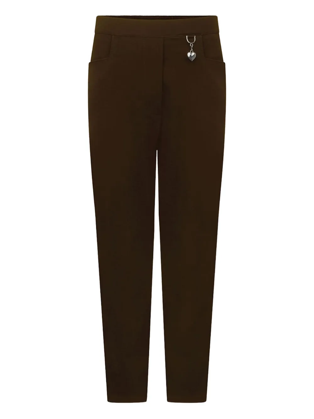Zeco Schoolwear kids heart-detail trousers - Marrone