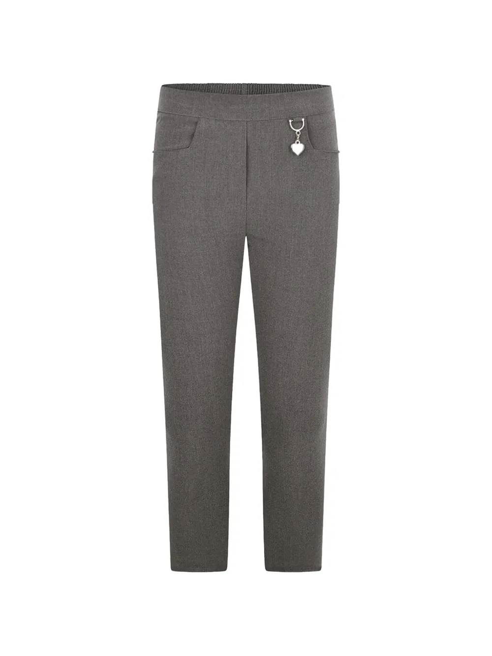 Zeco Schoolwear kids elastic-waist heart-detail trousers - Grigio