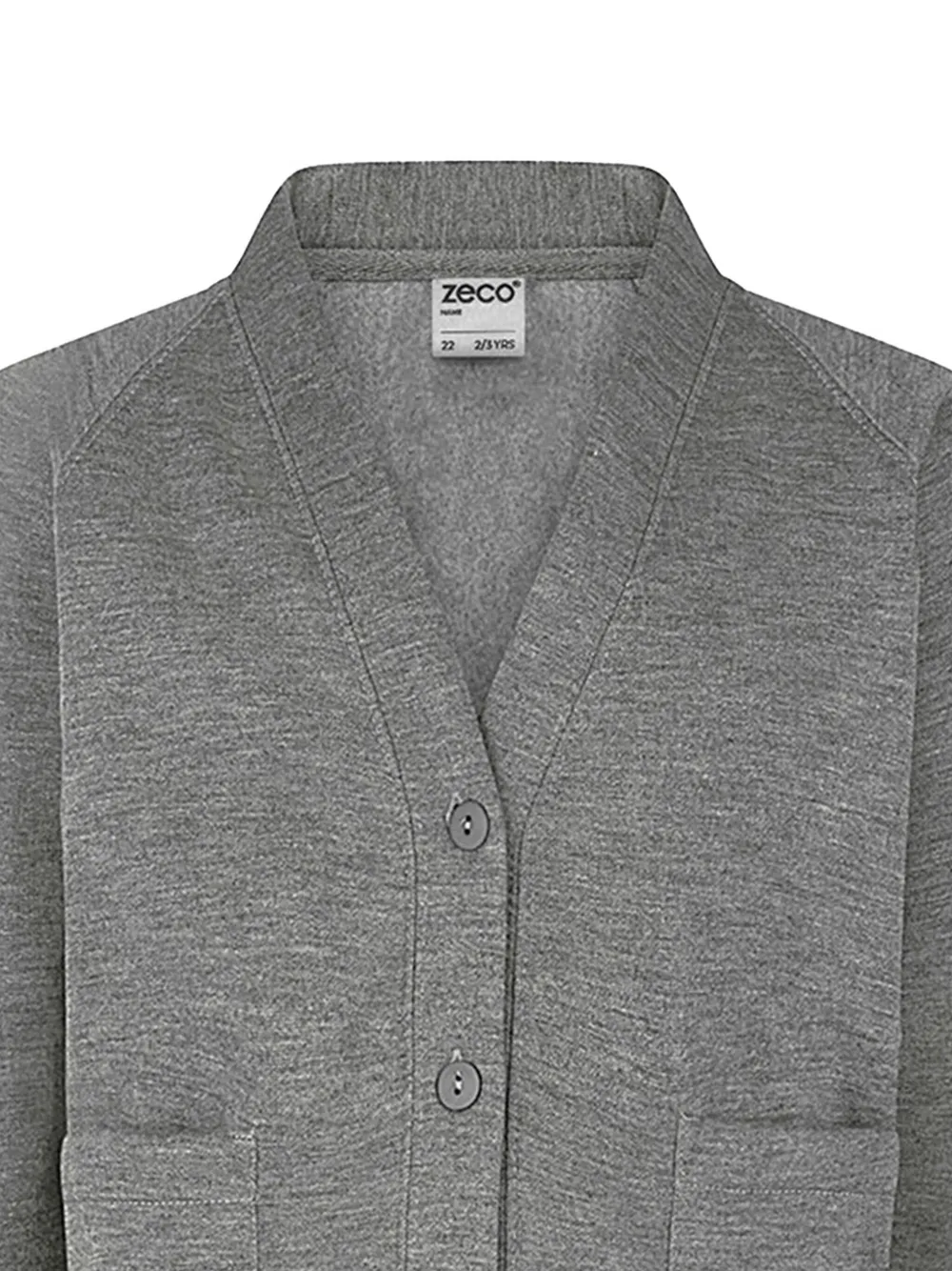 Zeco Schoolwear Raglan-sleeve Button Cardigan In Gray