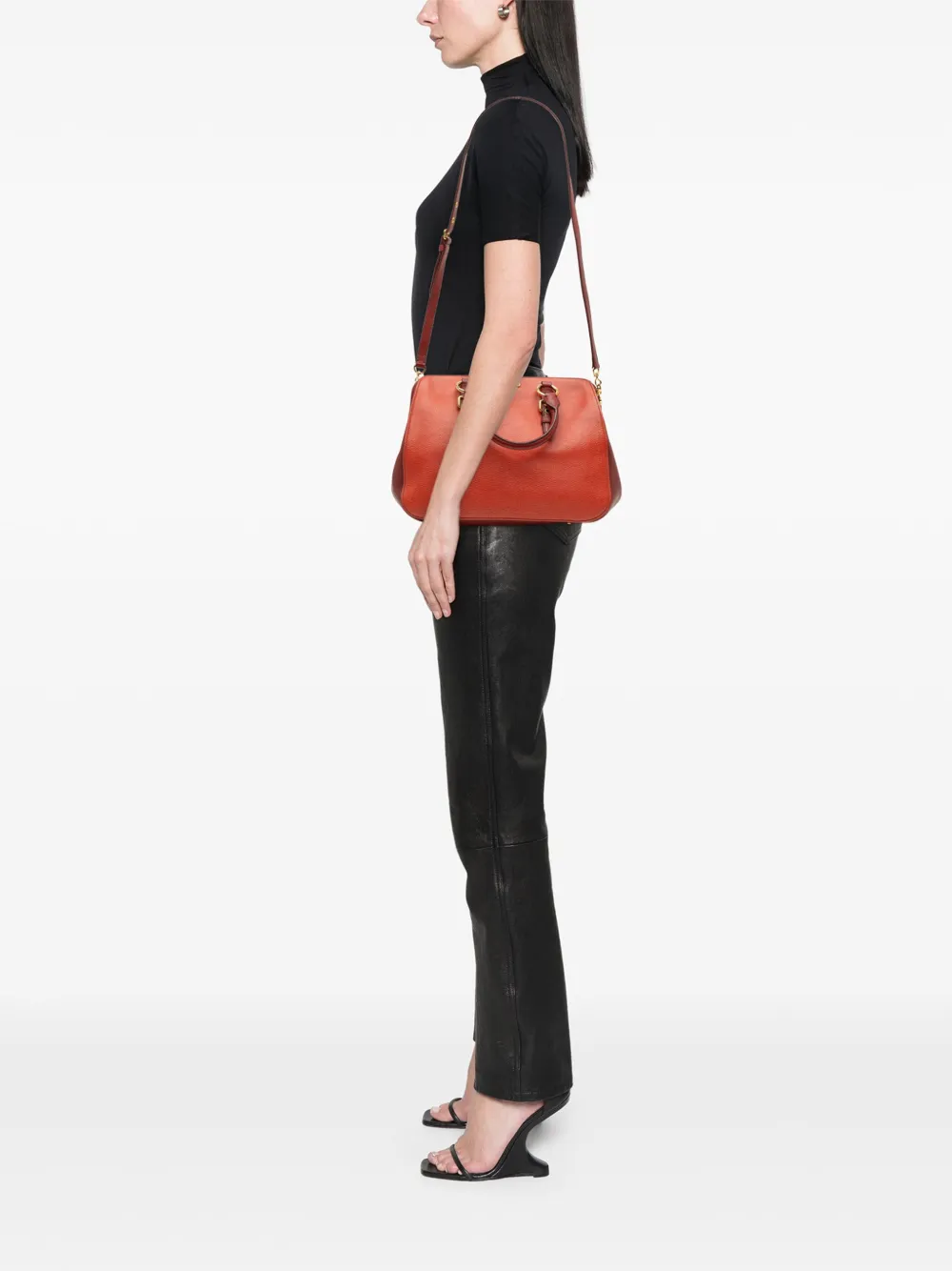 Miu Miu Pre-Owned 2010-2025 Bicolor Goatskin Madras Boston Bag satchel | Pre-Owned | Image 2