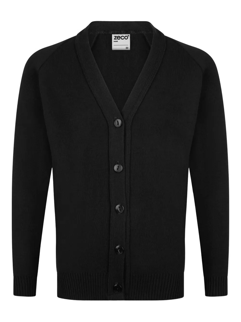 Zeco Schoolwear kids V-neck cardigan | Black | Image 1