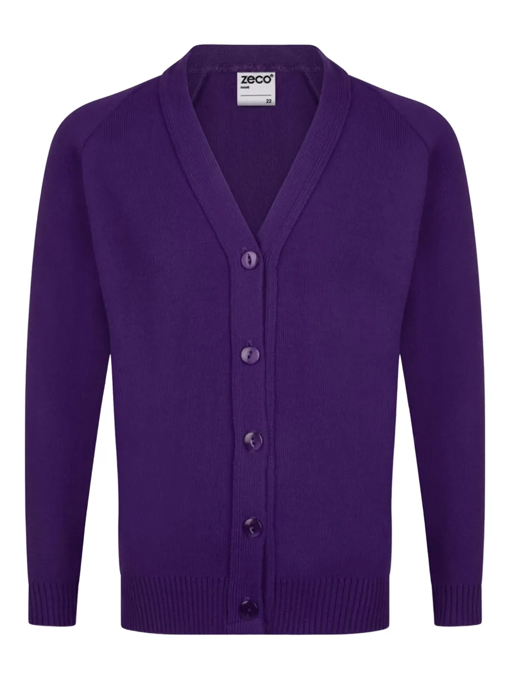 Zeco Schoolwear kids V-neck cardigan | Purple | Image 1