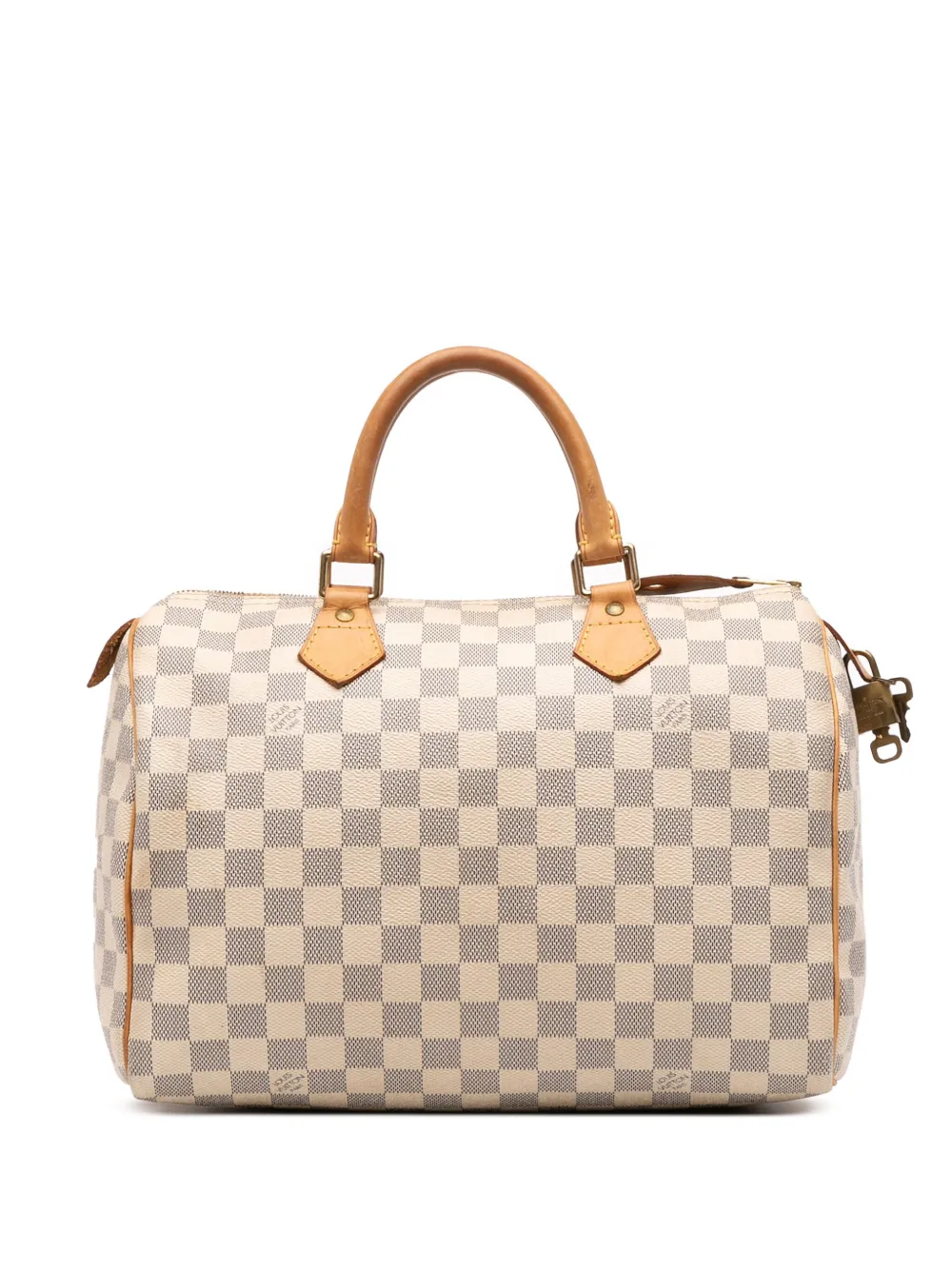 Louis Vuitton Pre-Owned 2008 ダミエ アズール スピーディ 30 ボストンバッグ - ホワイト Louis Vuitton Pre-Owned 2008 ダミエ アズール スピーディ 30 ボストンバッグ - ホワイト