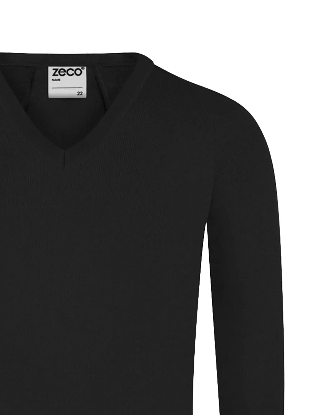 Zeco Schoolwear kids Trui met V-hals en lange mouwen Zwart