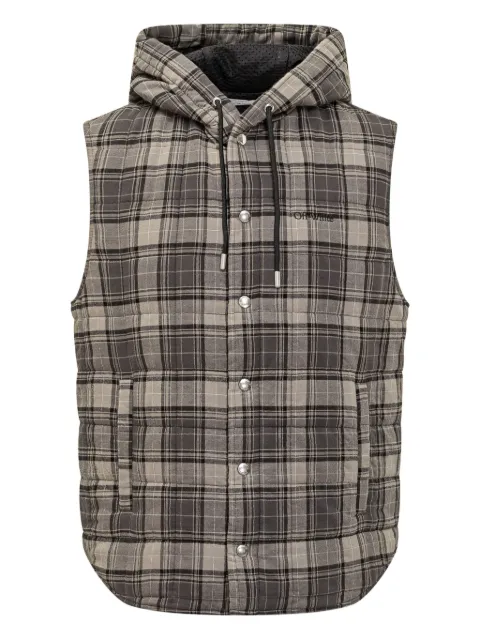 Off-White hooded plaid vest